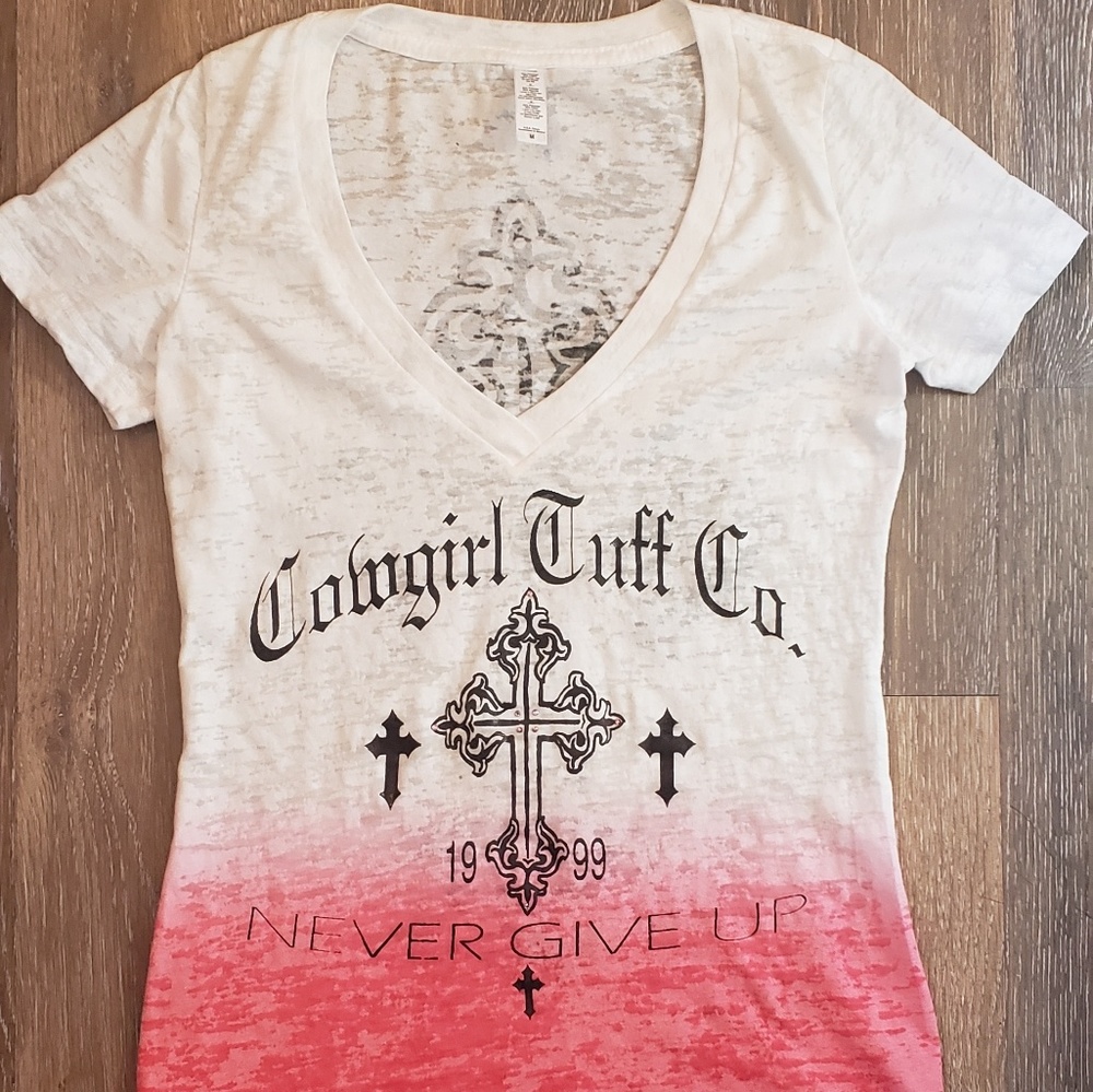 Cowgirl Tuff Graphic Burnout Tshirt
